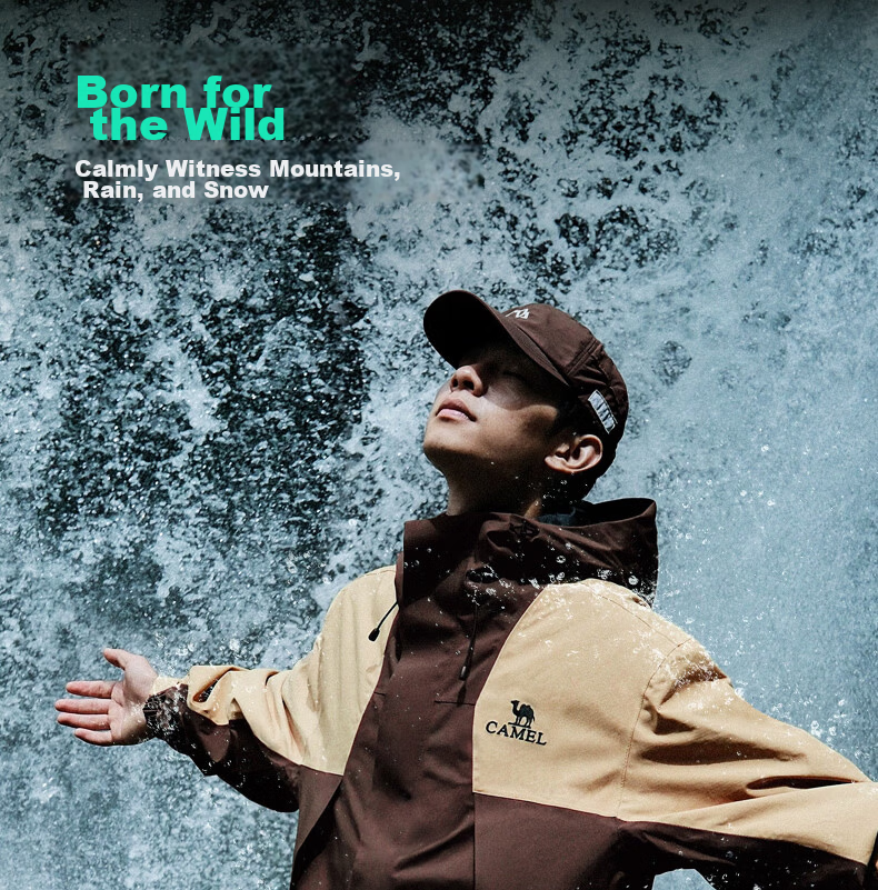 Camel Jiao Long Unisex Trendy Outdoor Waterproof Mountaineering Jacket Spring Autumn M34CAFO730C 10
