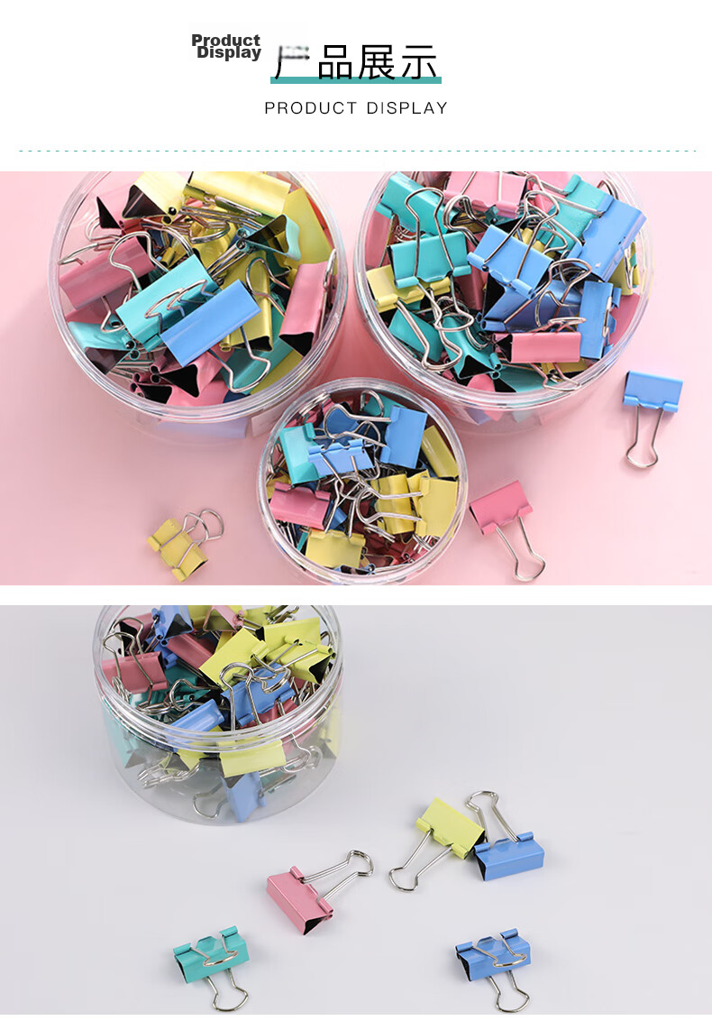 Deyin 48pcs 25mm Medium Size No.4 Colored Metal Paper Clips Binder Clips Stationery Office Clips for Students Documents 4273 9