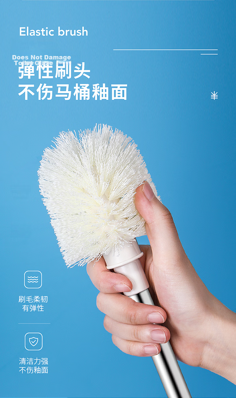 LYNN Antibacterial Toilet Brush with Extended Handle, Round Head, No Dead Angle, Smart Toilet Cleaning Kit 6