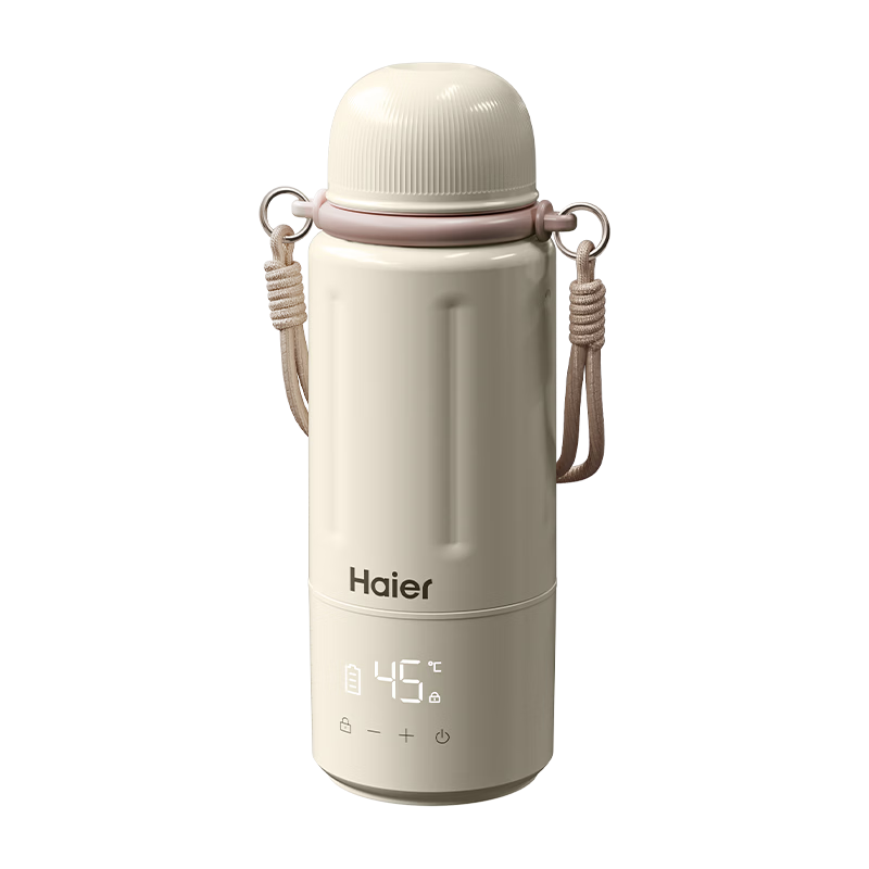 Haier Portable Thermostatic Kettle Outdoor Travel Insulated Cup Double-Layer Stainless Steel Multi-Temperature Control Milk Warmer Baby Bottle Heater Children's Insulated Electric Kettle P051W 0.5L