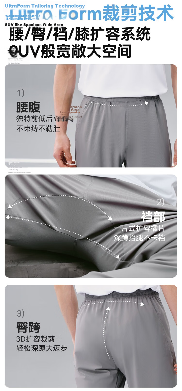 JD Jingzao Quick-Dry Men's Sports Pants Fitness Long Straight Elastic Running Jogger Sweatpants Black 3XL 4