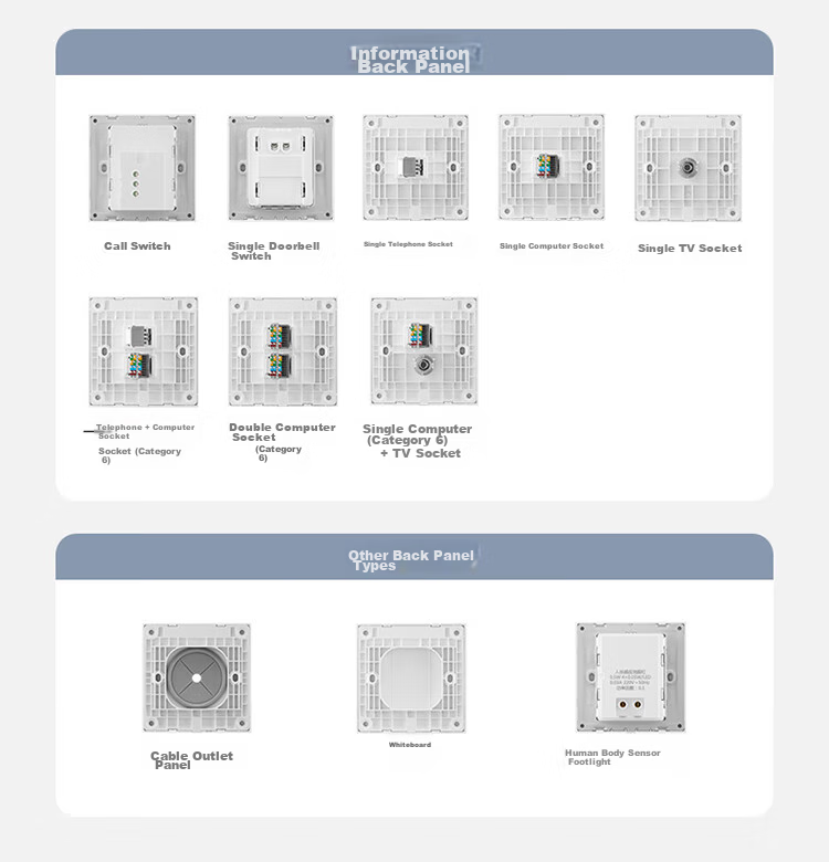 BULL G60 Series Six-Hole 10A Socket 86-Type Ultra-Thin Socket Panel G60Z233 Frost White 25