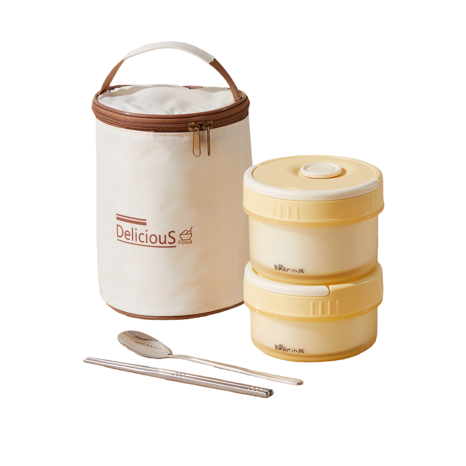 Bear Insulated Lunch Box 316 Stainless Steel Thermal Container for Office Workers Student Bento Box with Insulated Bag Dishwasher Safe