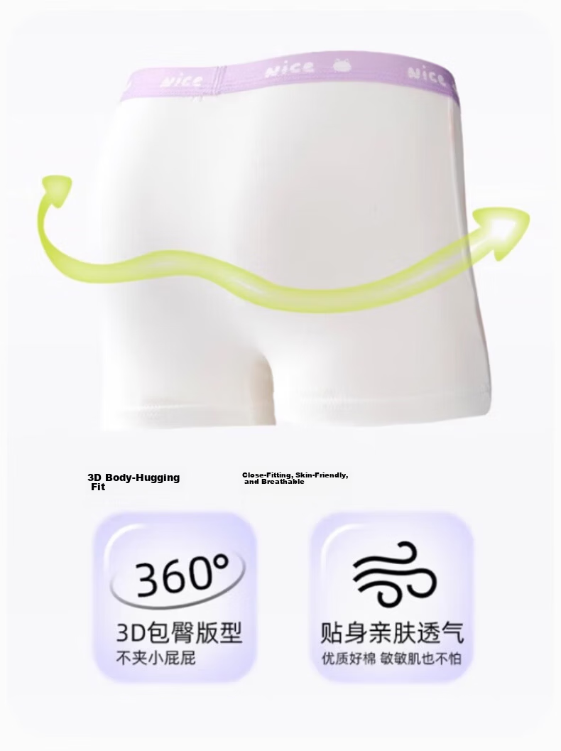 Modal Children's Underwear Girls 100% Cotton Class A Antibacterial Boxer Shorts for Kids Age 10A Baby and Older Children 16