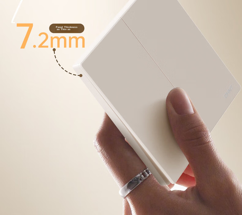 CHNT Switch Socket No-Paint Cream Style Large Panel Concealed Socket X1M Three-Hole 16A Socket Cheese Yellow 8