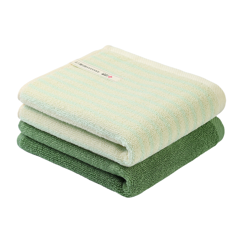 Grace Grade 7 Antibacterial Pure Cotton Towels Soft Absorbent Xinjiang Long-Staple Cotton Bath and Face Towels 2-Pack Sky Blue Green