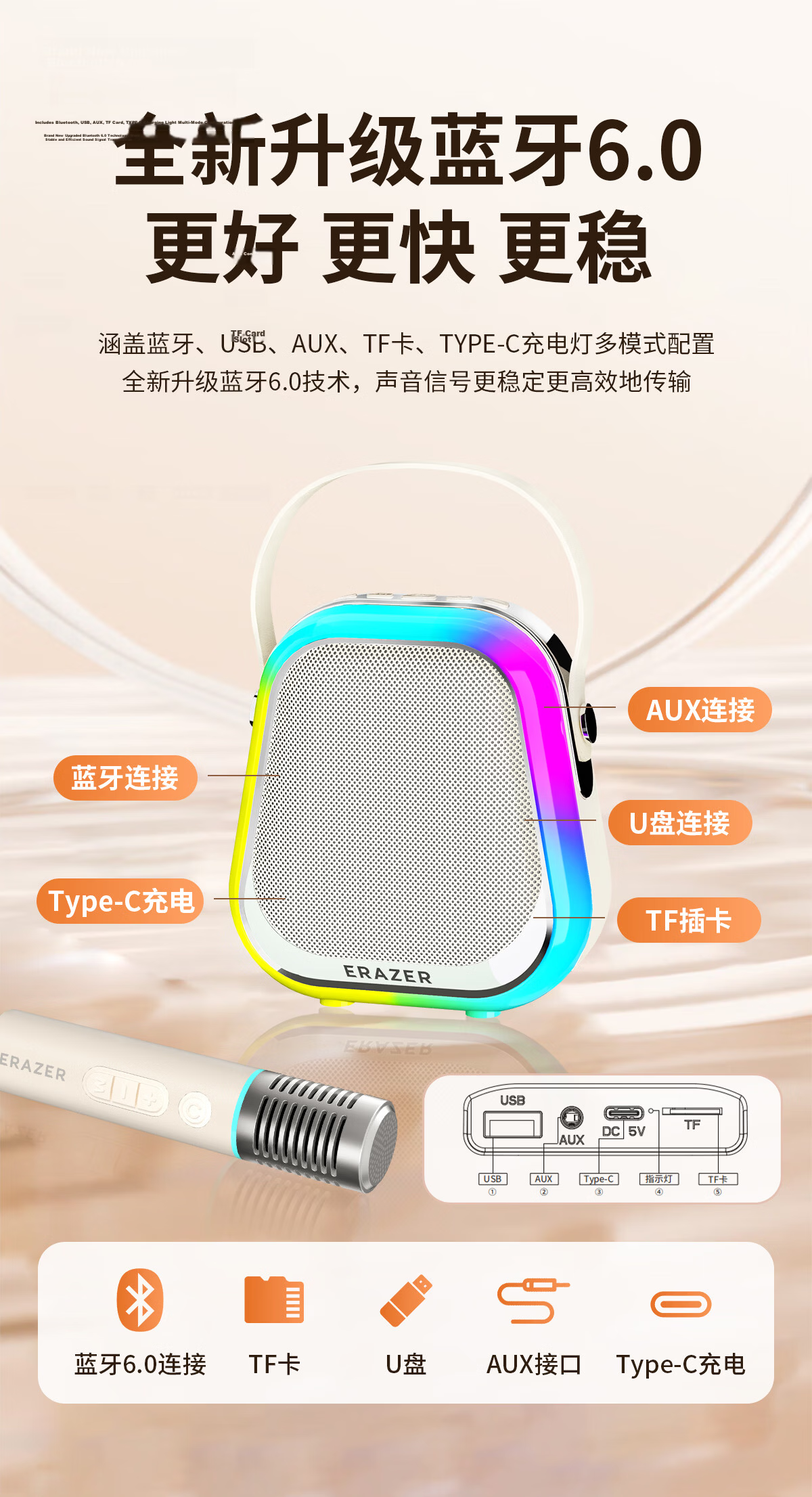 Lenovo Invests in Brand Yinengzhe Wireless Flowing Sand Light Speaker, TWS Connected Dual-Channel Atmosphere Lamp, Magnetic DIY Speaker, Anniversary Gift, B09 Star Sand Yellow 3
