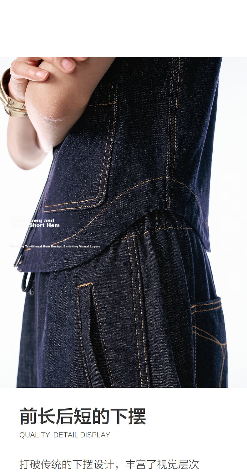 Peacebird Women's High-Waist Loose Lantern Wide-Leg Denim Jeans Elastic Waist Dark Blue Denim Pants L 13