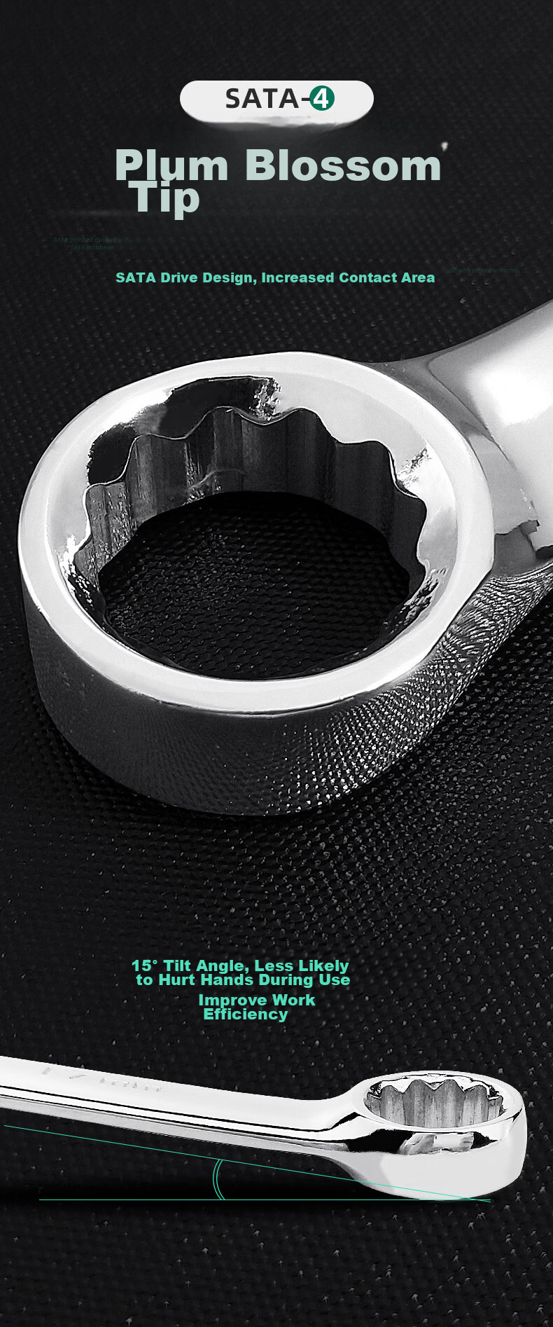 SATA 40208 13MM Fully Polished Dual-Use Wrench 9