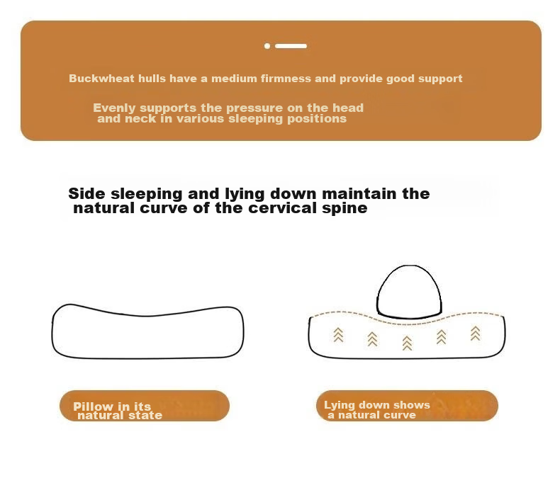 Aijiepu Cervical Pillow Neck Support Pillow 100% Buckwheat Pillow Men's Cervical Traction Pillow Round Nap Pillow 6