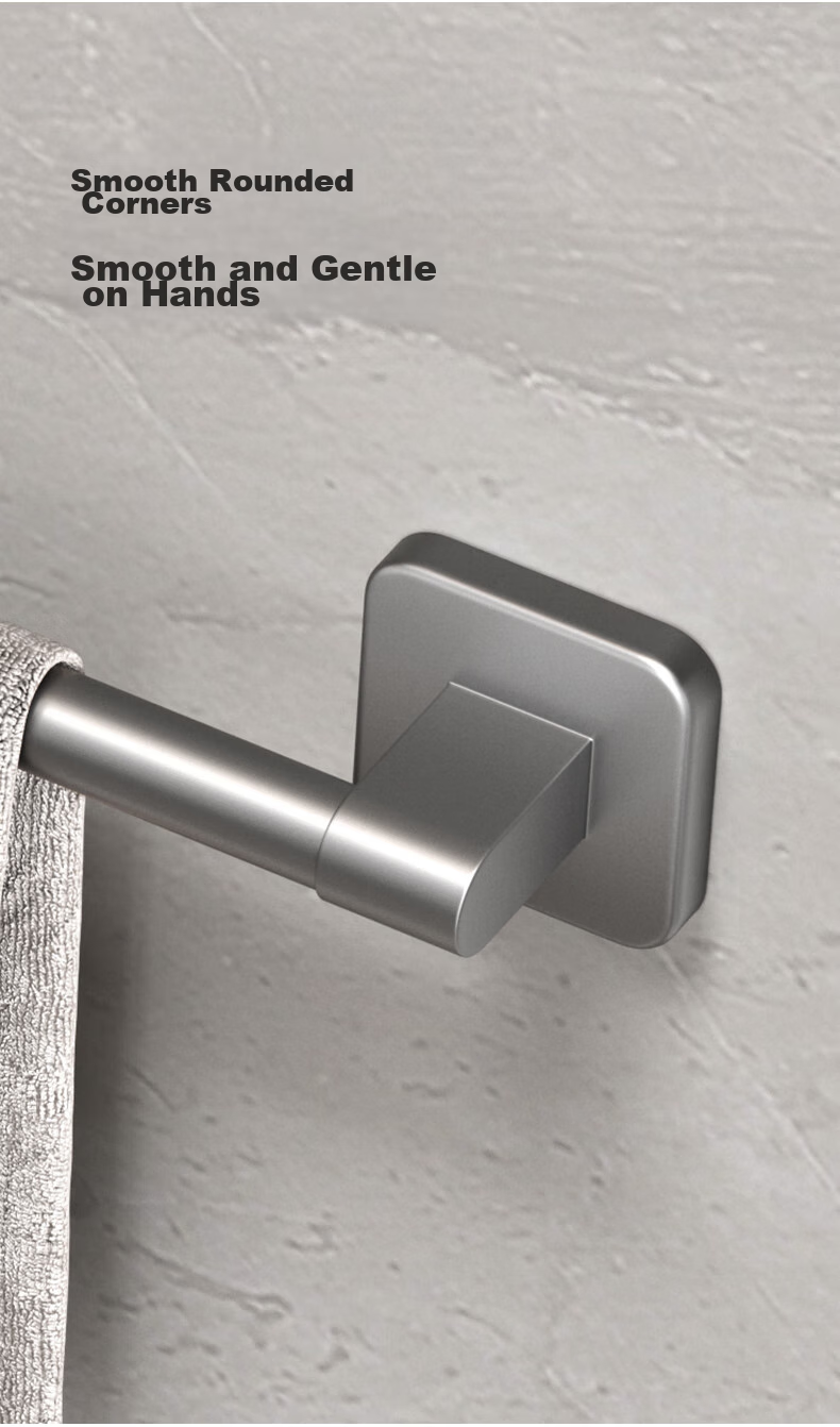 Huxiansen Bathroom Towel Rack, Single Bar, No Drilling Required, Bathroom Accessories, Towel Holder, Storage Rack, Toilet And Bathroom Hardware, Wall-Mounted 8