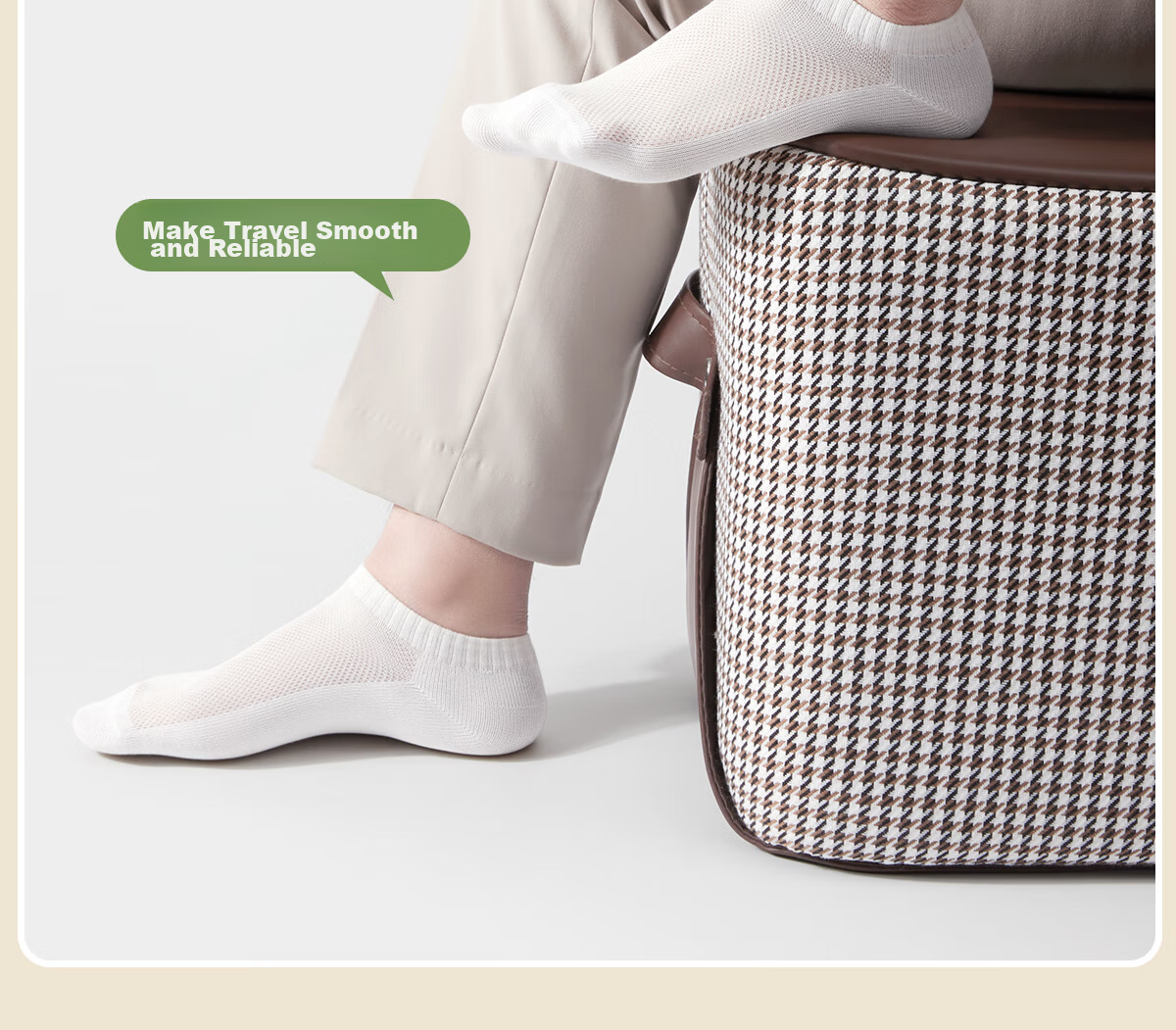 Freego Disposable Cotton Long Socks Unisex Travel Business Trip Daily Sweat-Absorbing Durable No-Wash Black 8 Pairs 21