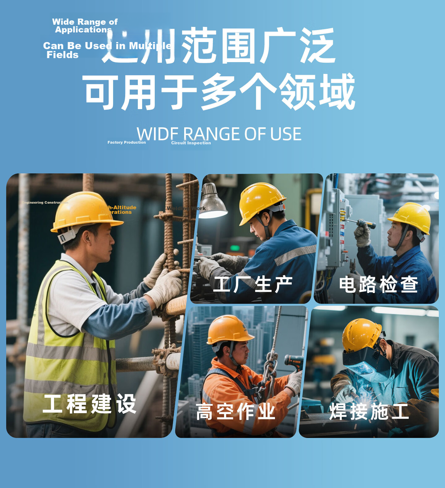 Norris Safety Helmet Construction Site National Standard Anti-Smash Impact Electric Insulation Power Engineering Construction Helmet V-Type White Stud Ventilated Blue 2
