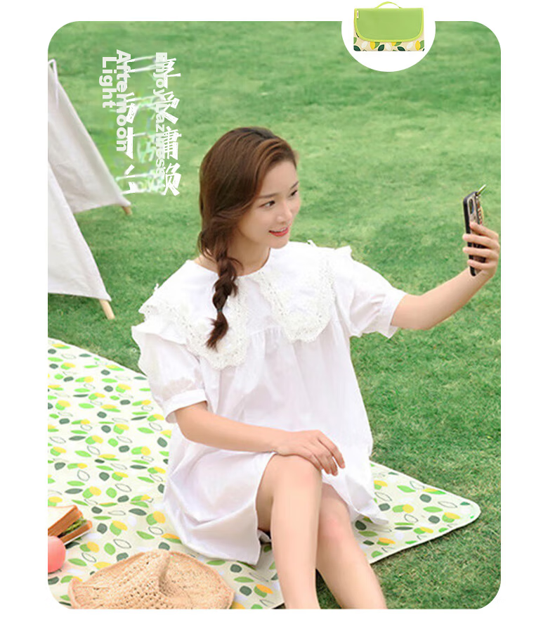 Geshu Thickened Large Picnic Mat Camping Mat Moisture-Proof Outdoor Ground Mat Foldable Portable Lawn Seat Cushion Green 14