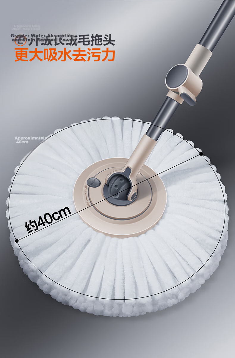 David Spin Mop Set with Bucket D15 Household Hands-Free Mop Cleaner 5