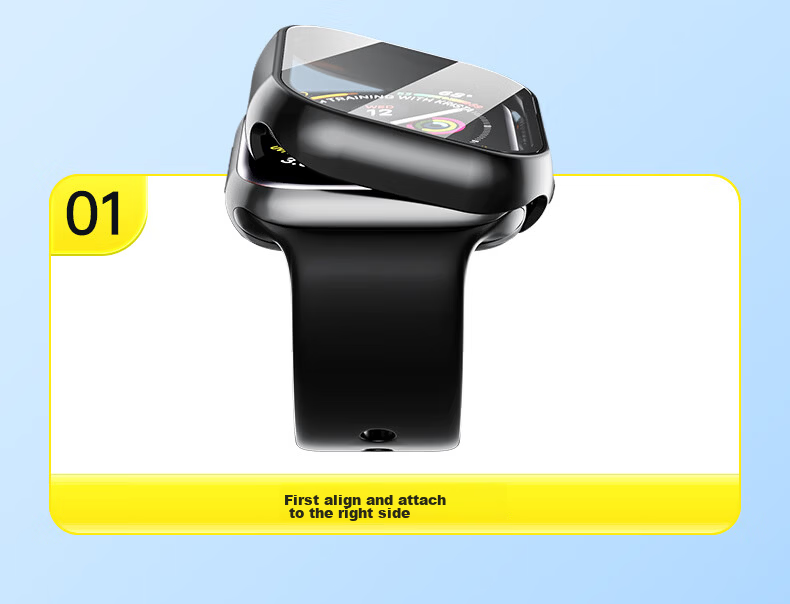 WITGOER IP68 Waterproof Case and Screen Protector for Apple Watch S9/8/7 iPhone Series Full Coverage Ultra-Thin Tempered Glass Film Accessories for Women 44