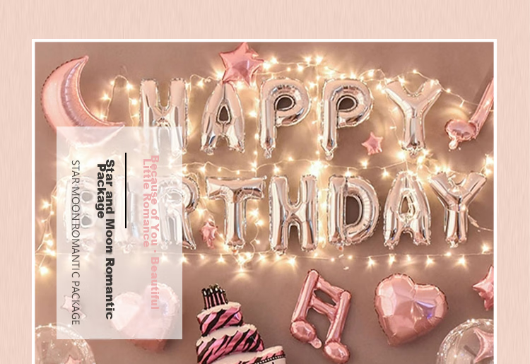 Ounizi Birthday Party Lights, Birthday Scene Decoration, Girl's Birthday Props, Atmosphere, Boy's Party Decorations, Happy Birthday 2