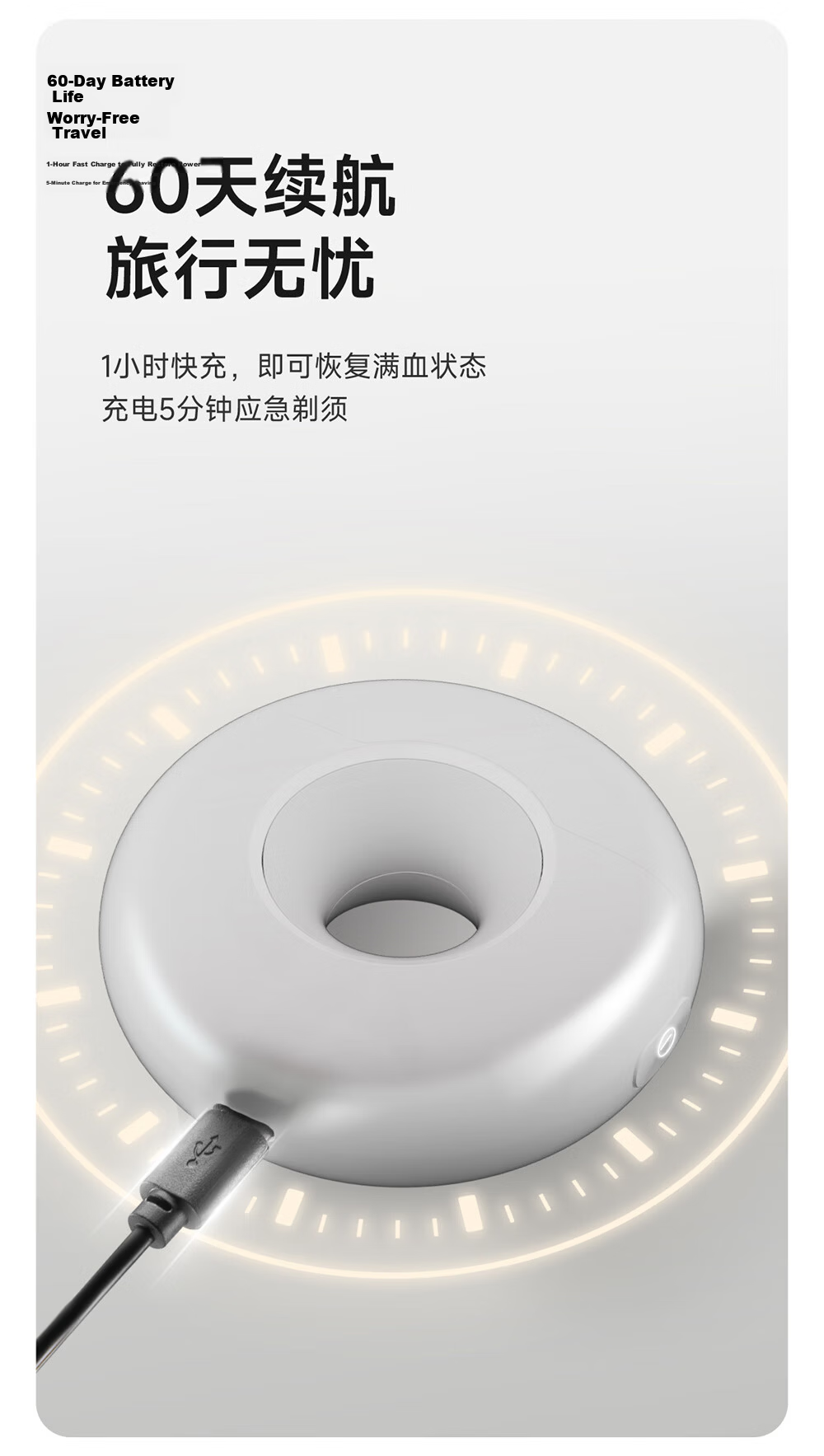 POVOS Donut 2.0 Electric Mini Portable T003 Smart Shaver Razor Gift for Boyfriend Husband Father Birthday Practical Present 11