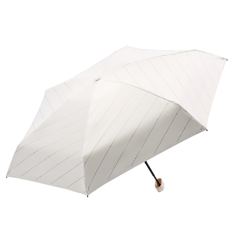 Paradise Umbrella Sun Protection Rain Umbrella Five-Fold UV Protection Folding Sunshade Parasol Sweet White