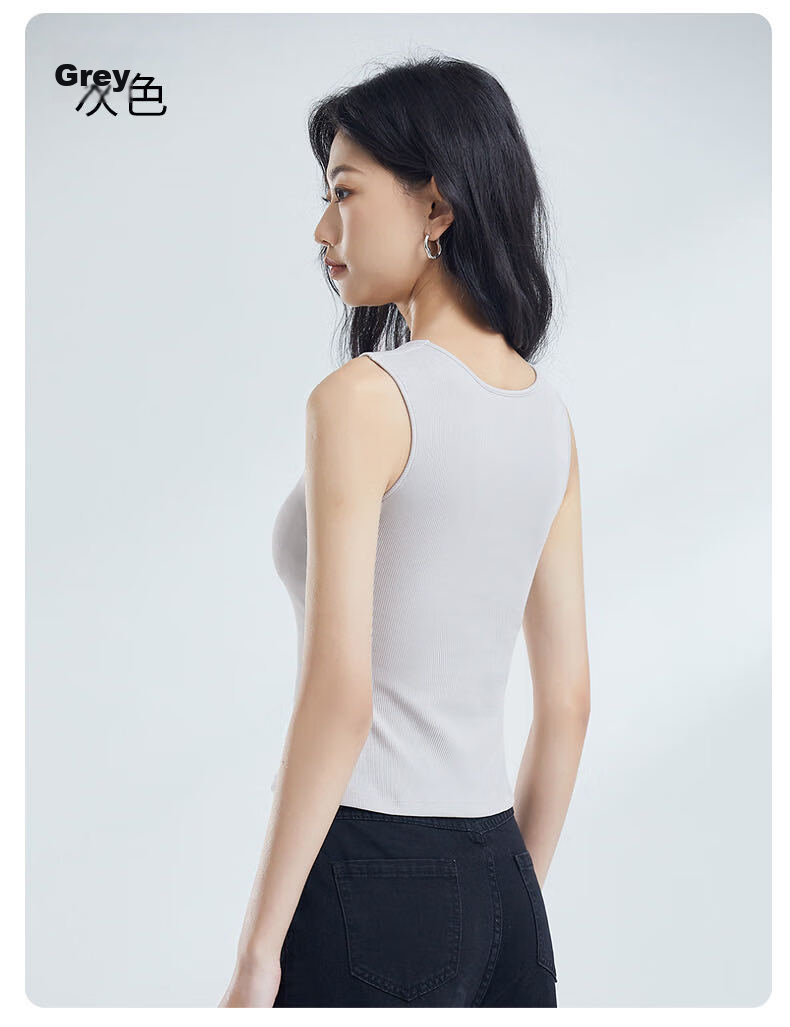 Fenteng Xinjiang Cotton Padded Vest for Women Four-Season Wide Shoulder Sleeveless Top 362 White M 13