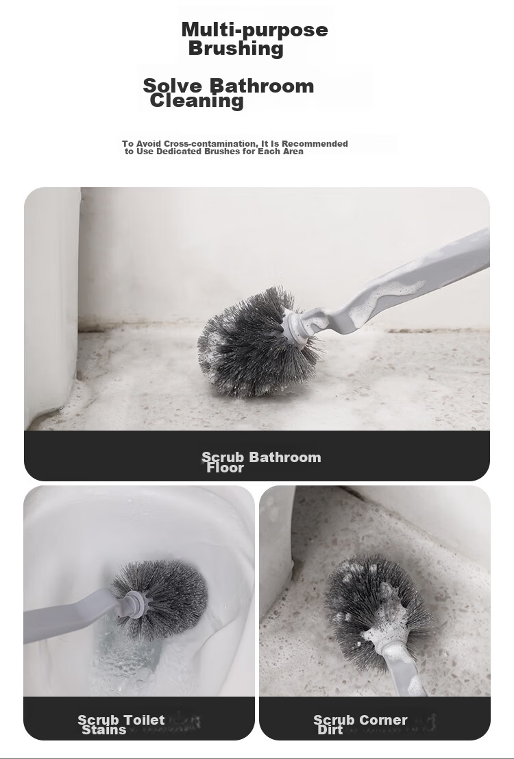 Grace Toilet Brush Wall-Mounted Extended Handle Bathroom Cleaning Brush 9