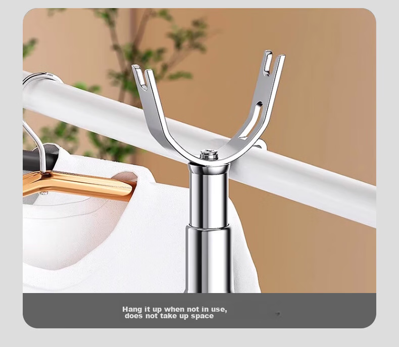 40,000km Stainless Steel Telescopic Clothes Drying Rod Fork Household Extendable Support Pole Balcony Hanger Rod 12