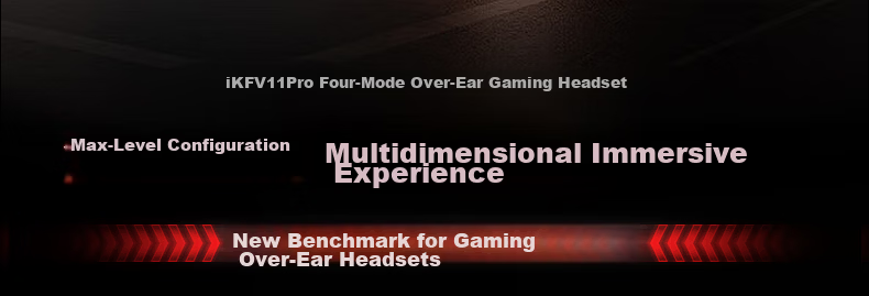 IKF V11 Pro 7.1 Quad-Mode Wireless Gaming Headset Over-Ear 7.1 Surround Sound Bluetooth Wired Esports Delta FPS Valorant Positioning Cranberry Red 4