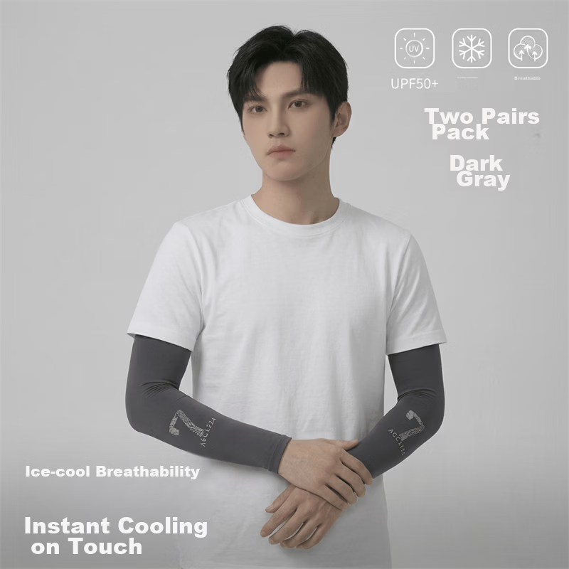 Ning'an Men's Sunscreen Arm Sleeves Ice Silk UV Protection Sleeve Summer Mountaineering Fishing Outdoor Cycling Driving Cooling Sleeves