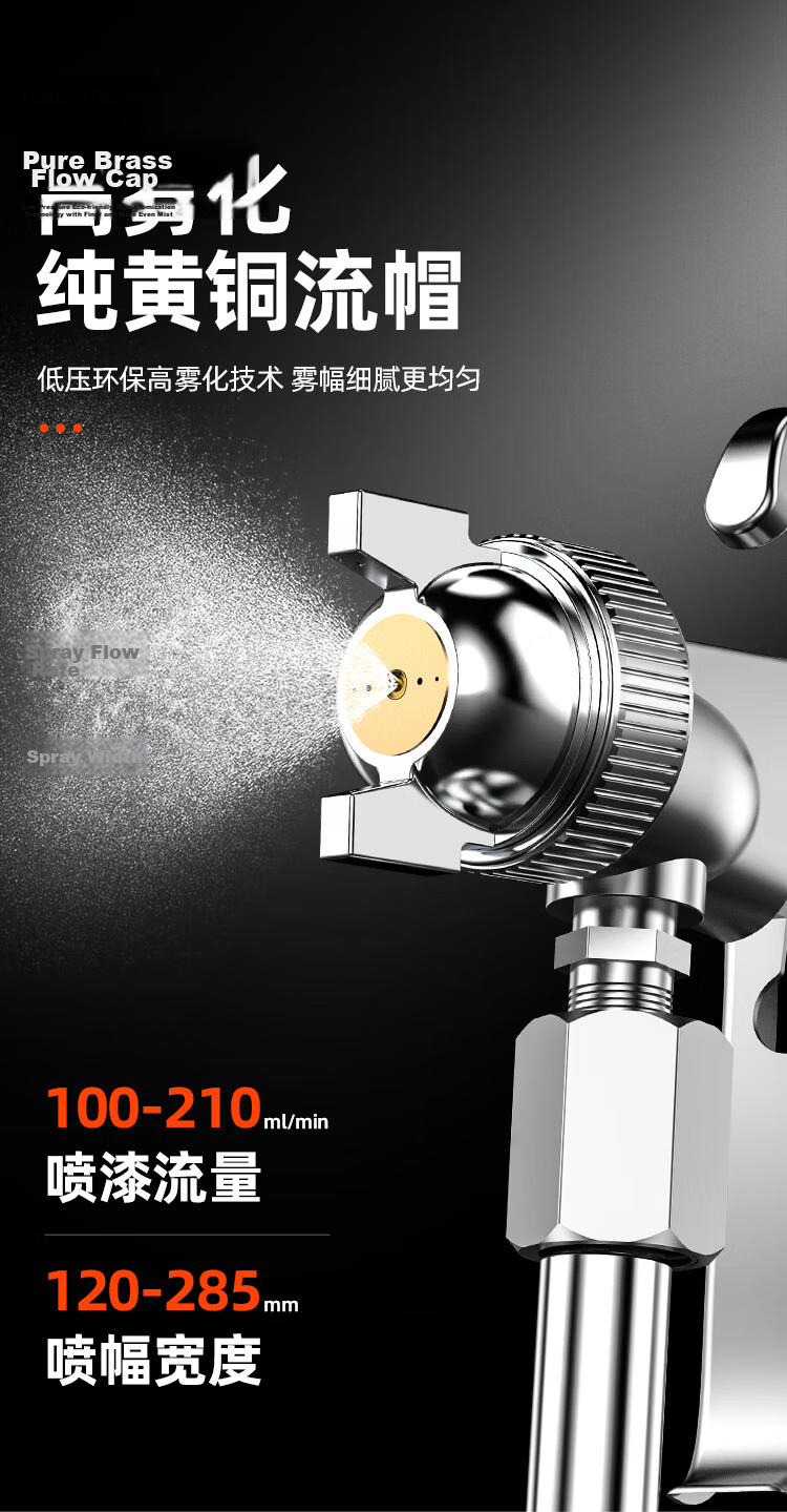 Shengda Pneumatic Paint Spray Gun Automotive Coating High Atomization Spray Gun with 1.5mm Nozzle F-75S 2