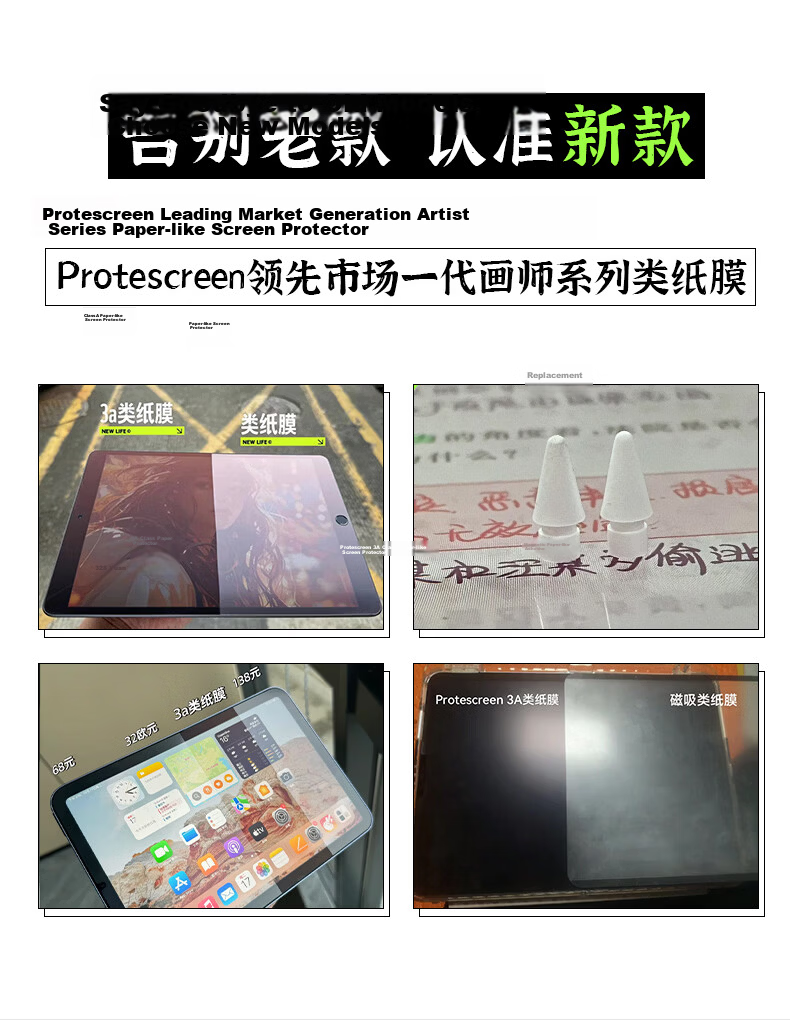 PROTESCREEN Anti-Glare Screen Protector for 2024 New iPad 12th Gen 3A Matte Paper Film Compatible with iPad Air 8 and iPad Pro 11-inch, Anti-Reflection, Handwriting Friendly 7