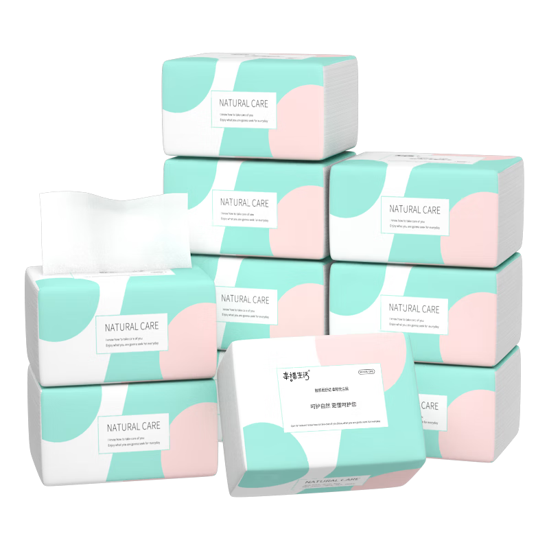 Happy Life Soft Thick Skin-Friendly 4-Ply Facial Tissue 400 Sheets * 30 Packs Baby Napkins Household Soft Boxed Tissues