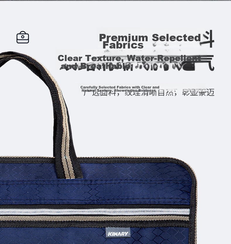 Jindeli Waterproof Oxford Cloth Business Office Briefcase, Thickened Conference Multifunctional Professional Document Bag for Men And Women, Handheld File Bag, Portable Deep Blue DC1916 6