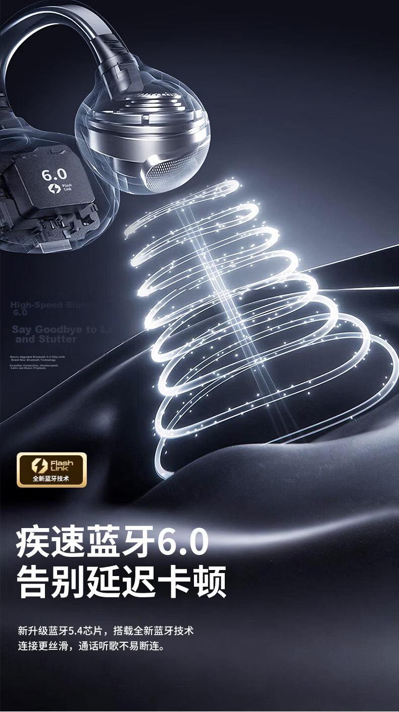 OKSJ 2025 New Bluetooth Ear Clip True Wireless Open Bone Conduction Concept Earphones Non-In-Ear Sports Call HiFi Sound HY-20 Yunyan Beige 13