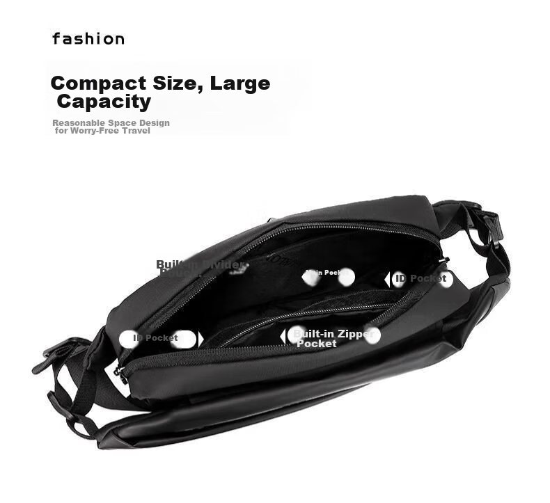 361° Men's Crossbody Bag Lightweight Outdoor Chest Bag Large Capacity Commuter Shoulder Bag Simple Durable Sling Bag Cycling Bag New 8