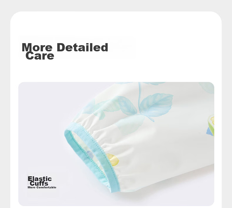 Babycare Baby Feeding Bib Toddler Smock Infant Anti-Dirt Apron with Back Cover Food Supplement Round Note Pattern Size 100 12