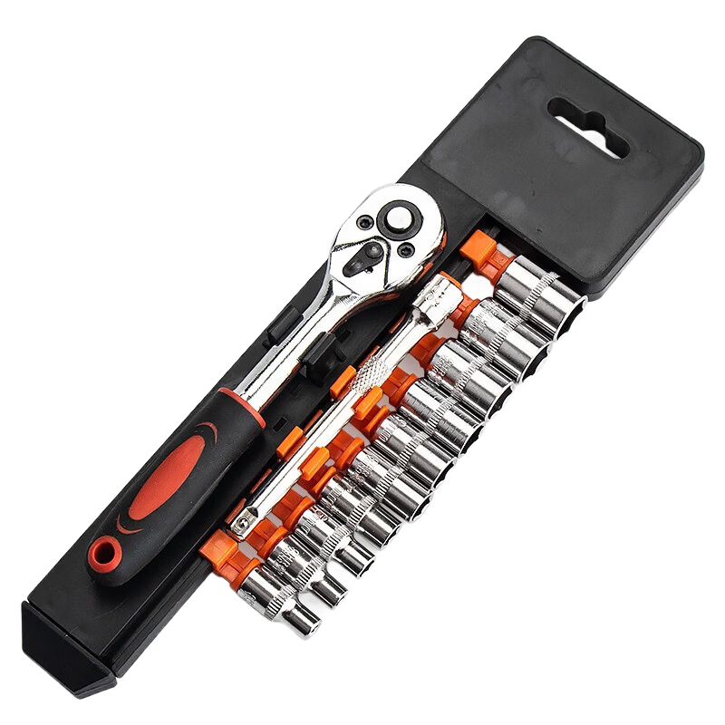 Bingyu BJ-454 12-Piece Socket Quick Ratchet Wrench Set Repair Tool Kit 1/4 Small Ratchet 12PC