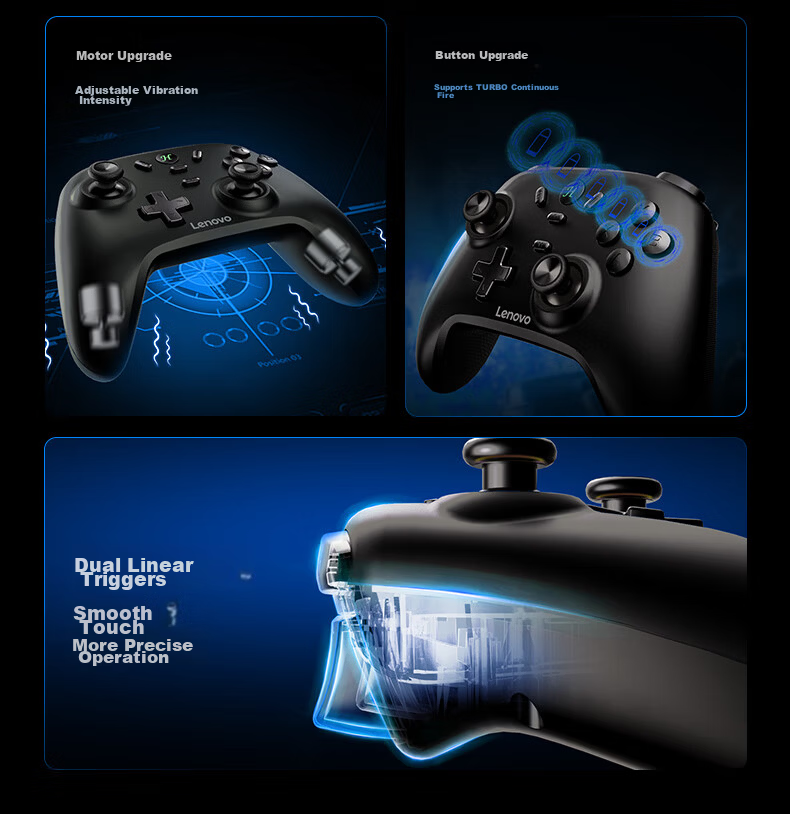 Lenovo S07 Wireless Bluetooth Game Controller Switch 2-in-1 Xbox Wired PC Mobile NS Steam Controller Dual Shadow Wonderland Mingmo Abyss Virtual Feather Single White 3