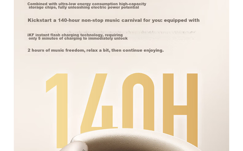 IKF Mars [Patent Dual-Sided Four-Drive Loop] Over-Ear Noise-Cancelling Bluetooth Headphones, Wireless And Wired, LDAC Protocol, Adaptive Noise Reduction, E-Sports Gaming, Low Latency, Distant Peak Blue 55
