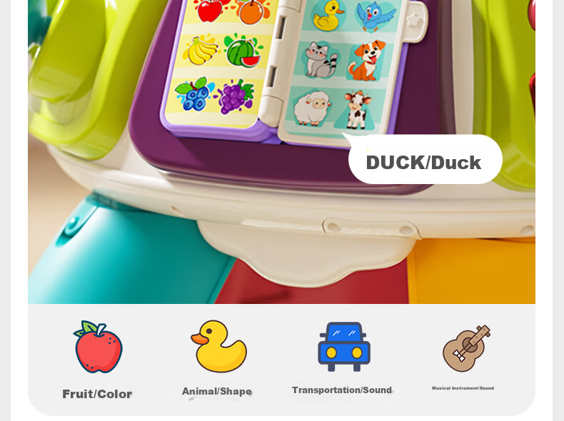 GOODWAY Early Education Treasure Box Activity Table 1-3 Years Old Baby Educational Toy Six-Sided Cube Children's Birthday First Year Gift 18