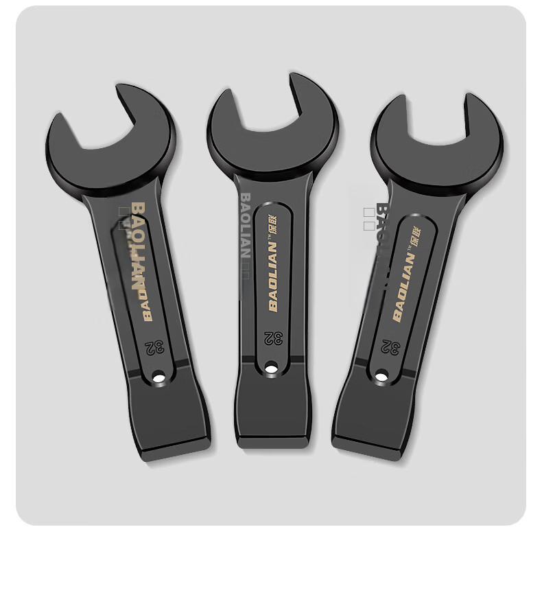 Baolian Heavy-Duty Open-End Impact Wrench Straight Handle Single Open-End Striking Wrench Multifunctional Hammer Impact Wrench 8