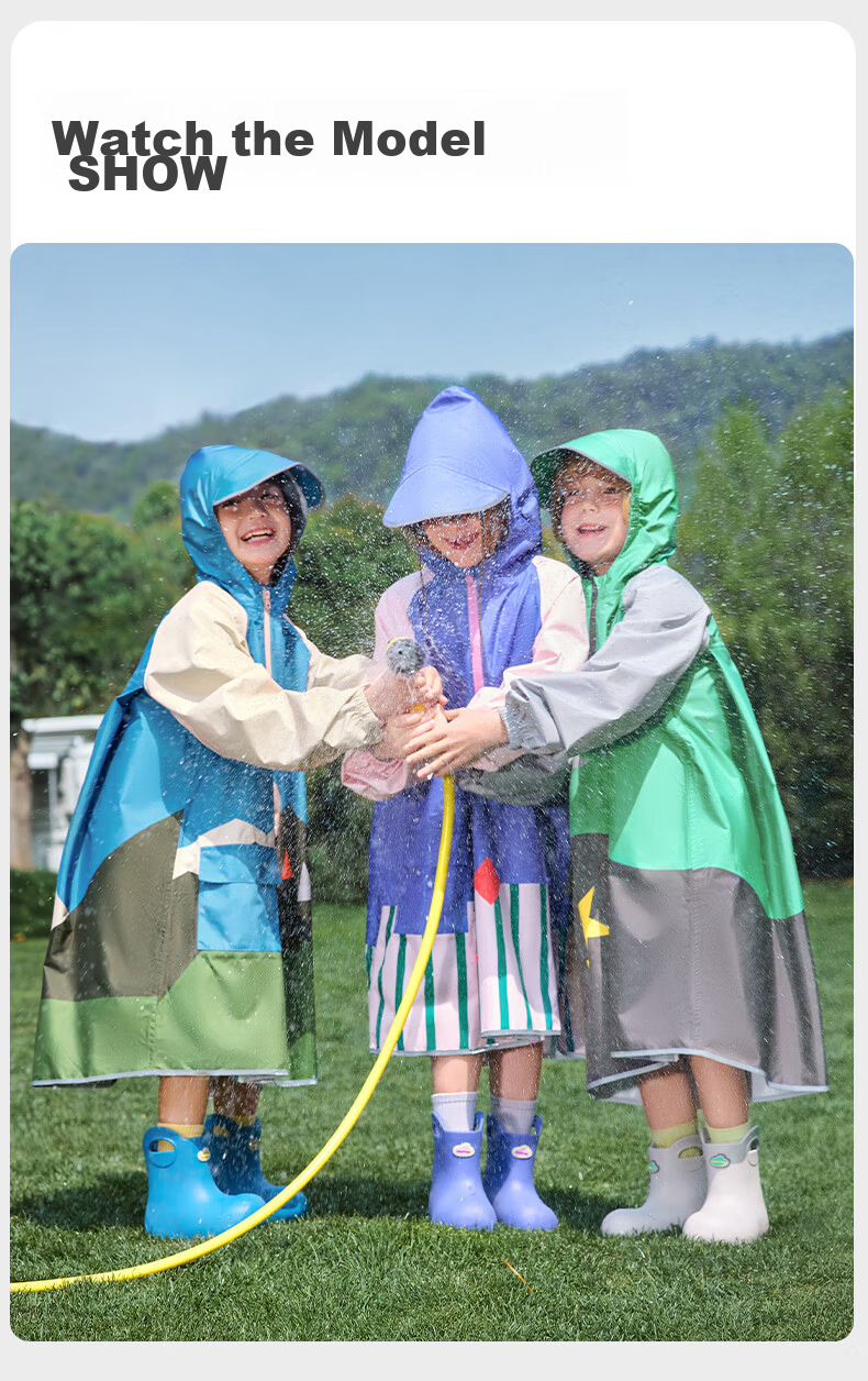 Kocotree KK Tree Kids Raincoat with Backpack Cover for Boys and Girls, Children's School Rain Poncho 29