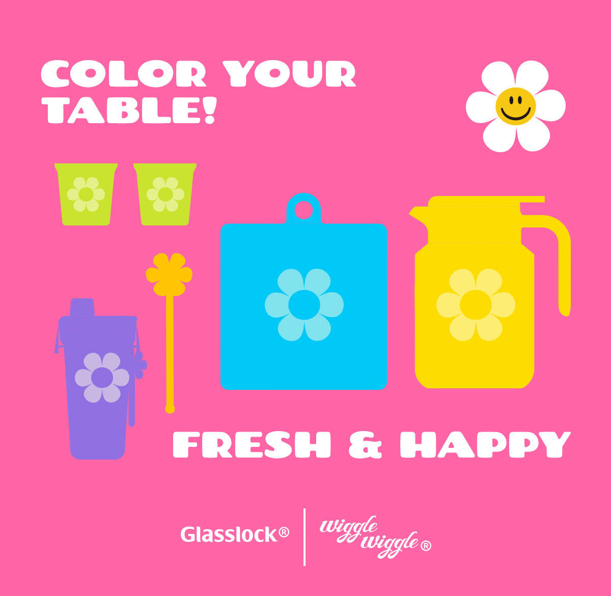 GLASSLOCK & wigglewiggle Collaboration Insulated Tumbler 950ml Large Capacity 316 Stainless Steel Straw Cup Desktop Handle Cup 22