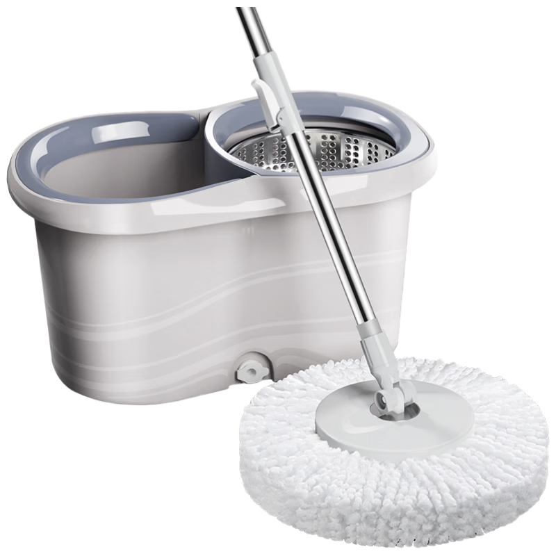 Baijiahaoshi Rotating Mop 2 Mop Heads Household One Mop Clean Hands-Free Washing 2026 Absorbent Floor Mop Spin Dry Bucket Handle