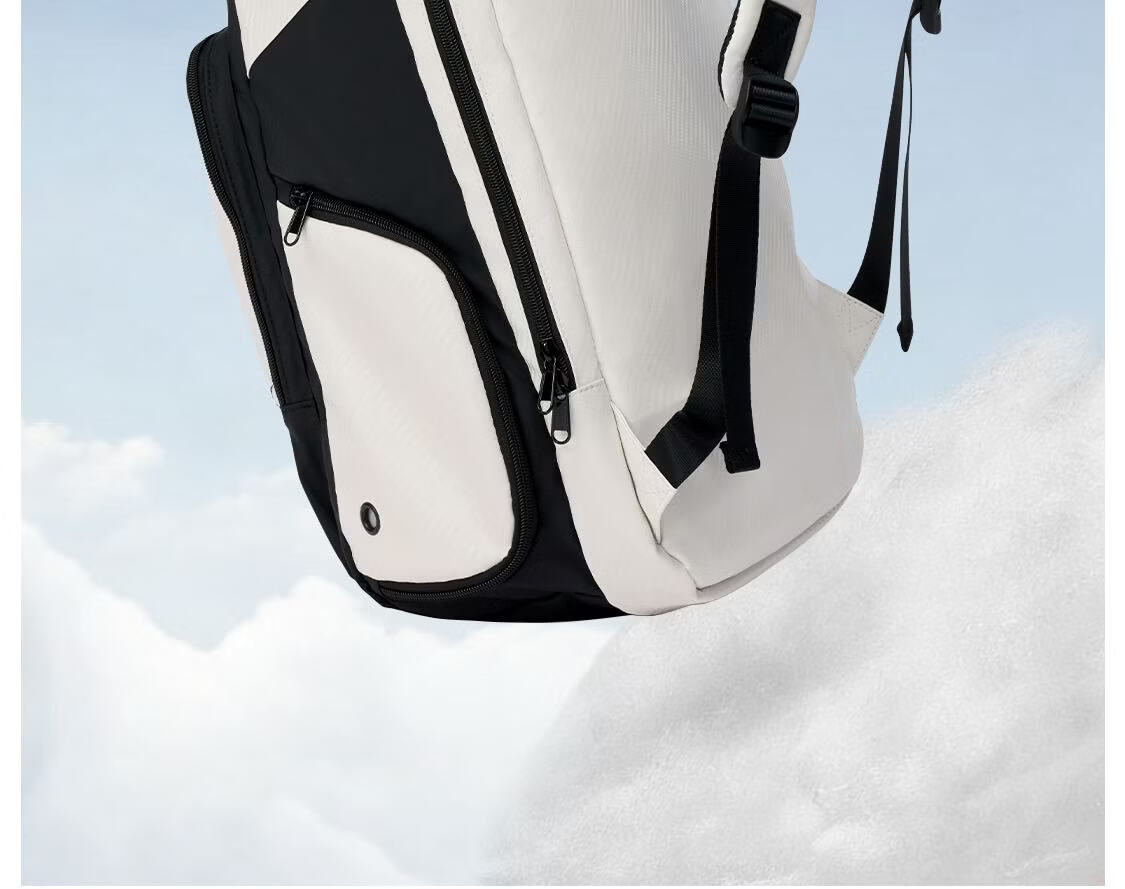 Keep Multi-Compartment Large Capacity Badminton Bag Tennis Racket Backpack Sports Casual Double Shoulder Bag with Separate Shoe Compartment Polar Night Black and White 13