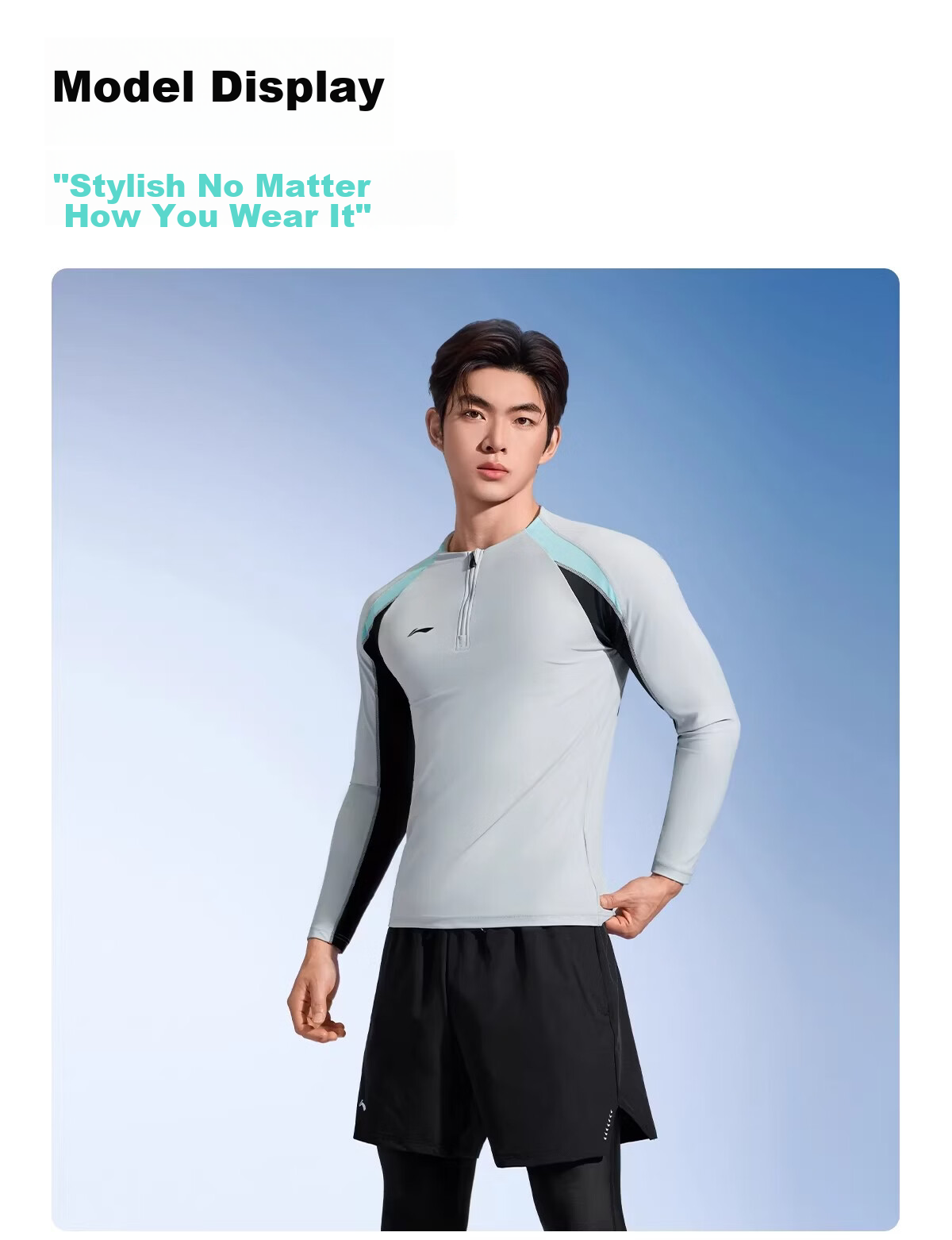 LI-NING Men's Snorkeling Jellyfish Suit Swimming Set Thermal Sunscreen Quick-Dry Long Sleeve Long Pants for Diving Surfing Hot Spring 18