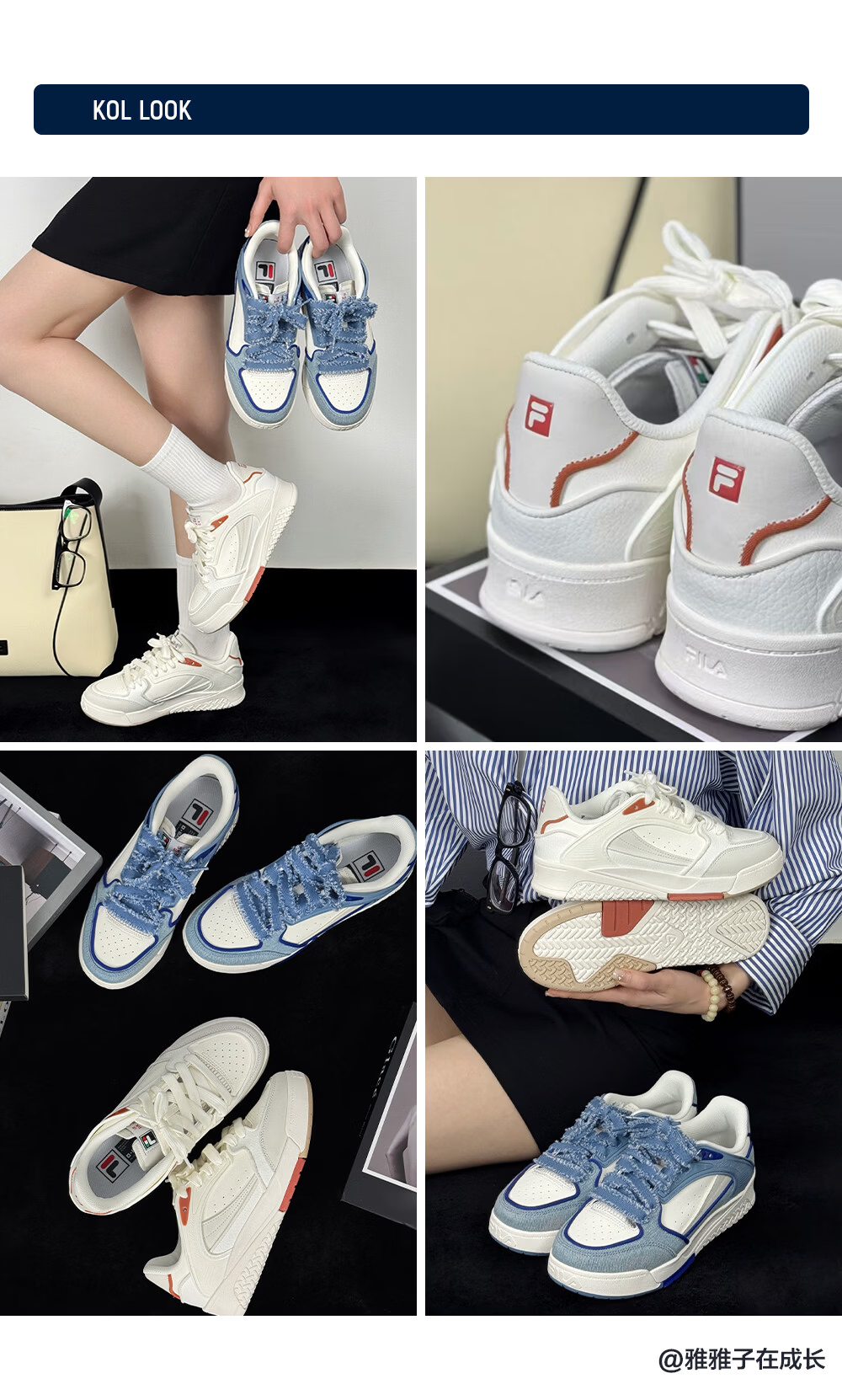 FILA OLIVE Official Yang Mi Same Style Women's Sneakers Laurel Soft Sole Comfortable White Sports Casual Shoes 3