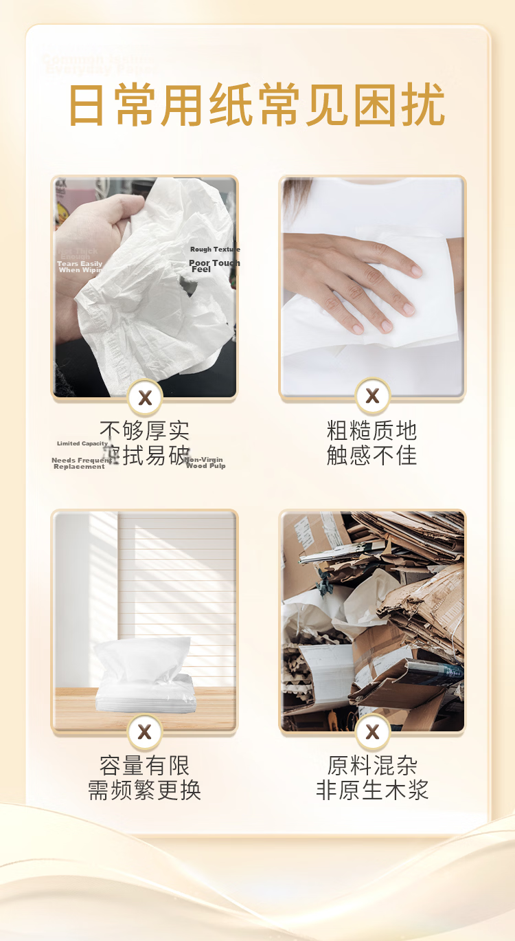 Qingfeng Hanging Facial Tissue 4-Ply 200 Sheets*6 Packs M Size Flushable Toilet Paper Bulk Box 2