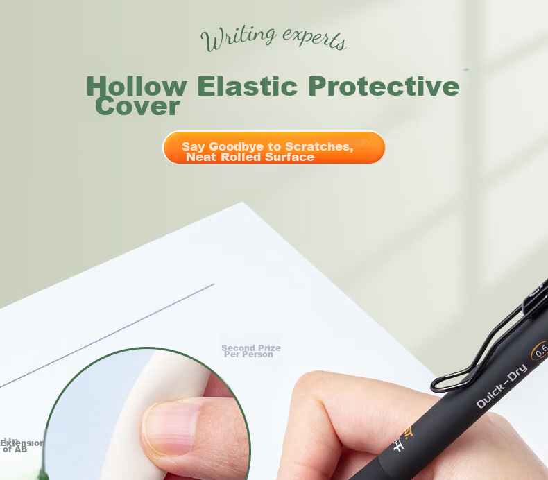 M&G Stationery Silent High-Value 0.5mm Black Retractable Quick-Dry Gel Pen Large Capacity Exam Use 4-Pack AGPJ9607A 7