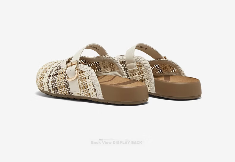 BASTO Woven Hollow Breathable Platform Birkenstock Style Women's Slippers D5116BH6 20