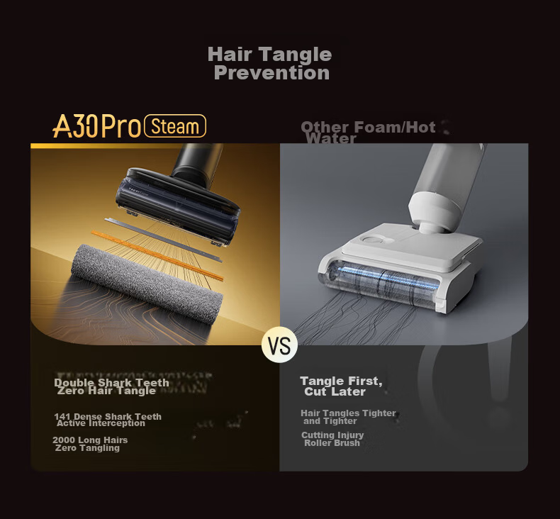 Original Antibacterial Roller Brush for Roborock Floor Washer - Compatible with A30 Pro Steam 8